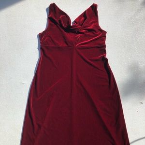 Burgundy velvet dress